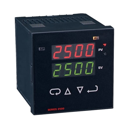 2500 Series 1/4 DIN PID Temp Controller, Multi-Thermocouple, Water-Resistant