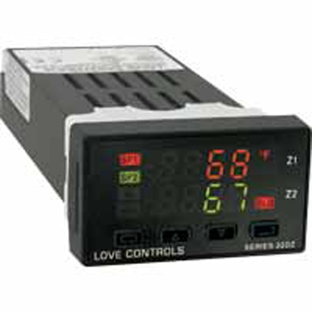 1/32 DIN Dual Zone Temp Controller, 5 Thermocouple Inputs, Fuzzy Logic