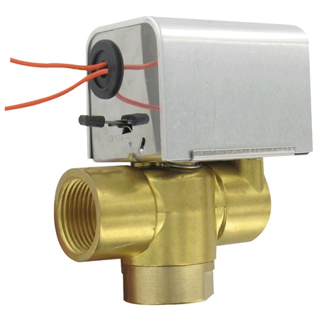 3-Way Electric Zone Valve for HVAC – 1/2 to 1 in, 24/120 VAC, Easy Install