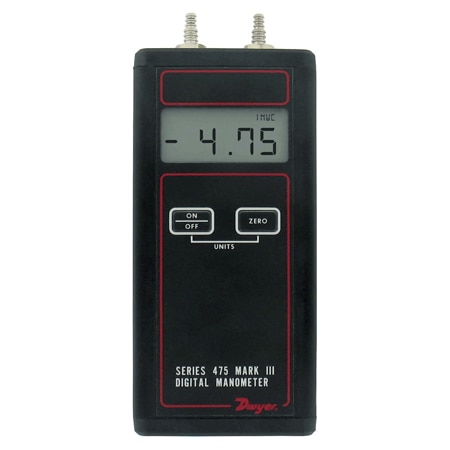 Handheld Digital Manometer for Air/Gas Pressure, 1 inH2O to 150 psid