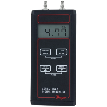 Handheld Digital Manometer for Pressure, Flow & Velocity ± Calibration