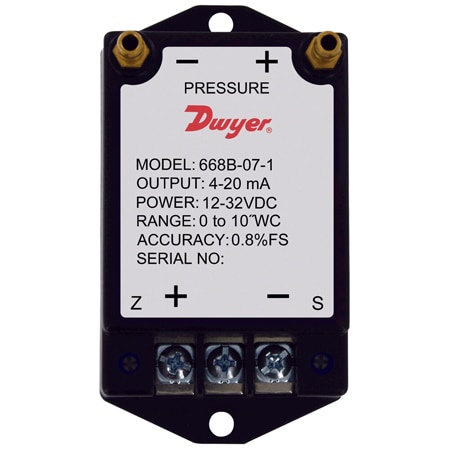 Compact differential pressure transmitter, 0 to 5 VDC, 0 to 0.25" w.c.