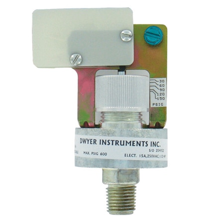 Economical 15A SPDT Pressure Switch for Pumps & Motors, Adjustable Set Point