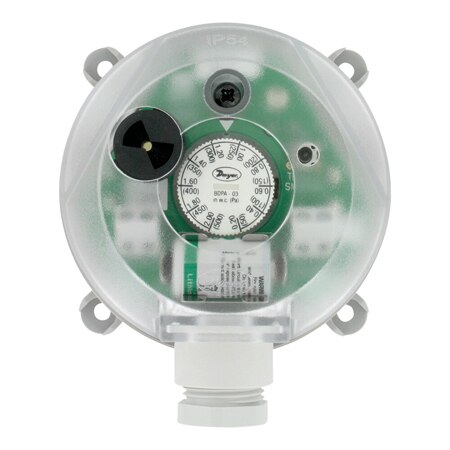 Adjustable Differential Pressure Alarm, 0.08-20 inH2O, Audible/Visual