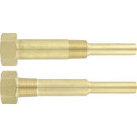 Affordable Industrial Thermowells, 2.5" & 5", Brass/Stainless, NPT 3/4"