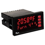 Temp Panel Meter, Dual-Line 6-Digit, NEMA 4X, 2-4 Relays, USB Prog