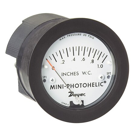 Mini-Photohelic Differential Pressure Switch/Gage for Non-Corrosive Gases