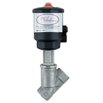 Compact Pneumatic Angle Seat Valve – SS, Fail-Safe, Bi-Directional, 360°