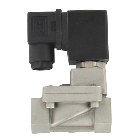 Compact Two-Way Solenoid Valve, Stainless Steel, Normally Closed, 1/8-2" NPT