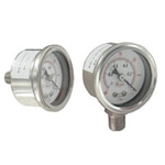 Dual Scale Industrial Pressure Gages, ± 2.5% Accuracy, 304 SS, 1/8" NPT