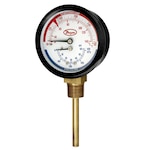 Dual Pressure & Temp Tridicator Gage – Adjustable Dial, 3 Connections