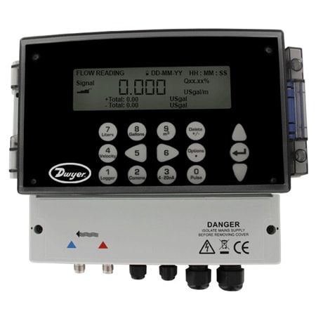 Ultrasonic Flowmeter Set, IP65, 4-20 mA & Pulse Output, Compact Design