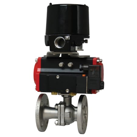 V-Port Ball Valve with Electric/Pneumatic Actuators, Compact, Zero Leakage