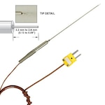 Reduced Fine Tip Diameter Thermocouple Probes with Lead Wire