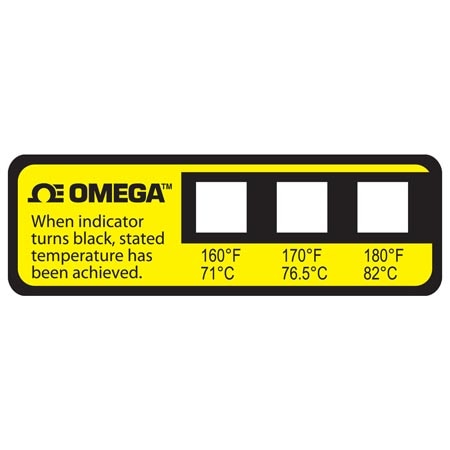 Non-Reversible Temperature Label, Dishwasher Safe, 3 Temperature Points