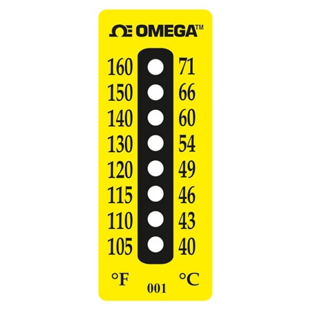 Non-Reversible Temperature Labels, 8 Temperature Points