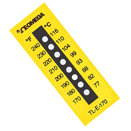 Yellow 8 Dot Non-Reversible Temperature Label