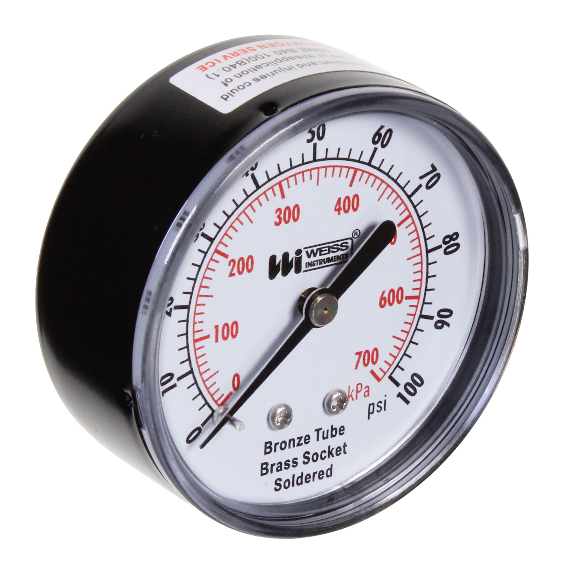 Dual Scale Pressure Gages, ± 2% Accuracy, Brass, 140°F, Bottom/Back Conn.