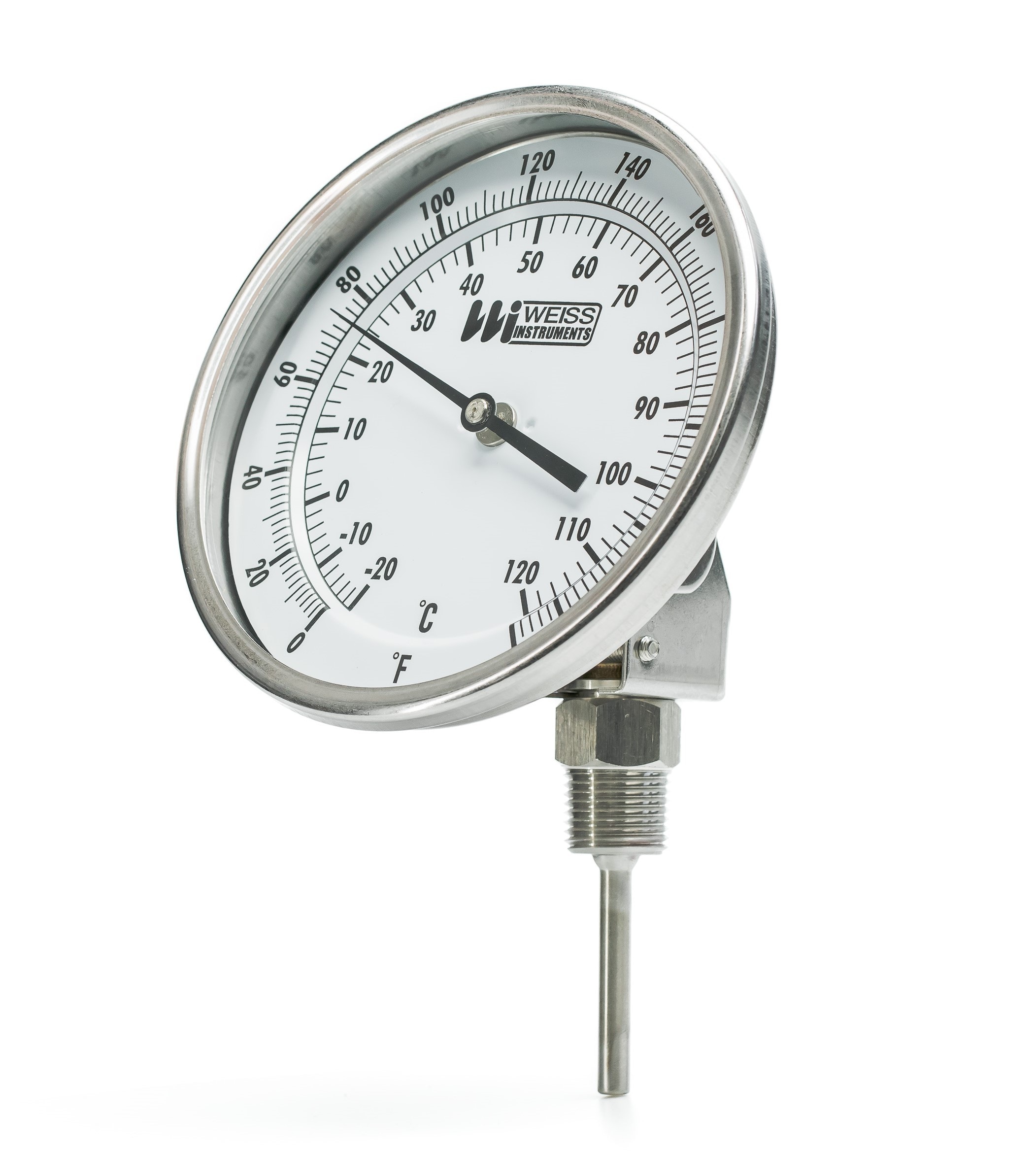5" Dial Vari-Angle® Bimetal Thermometer with Recalibrator