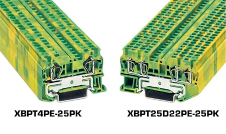 Spring Cage Ground Terminal Blocks, Vibration-Resistant