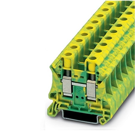 Ground Terminal Blocks, 8 kV, 8.2 mm Width, Green/Yellow