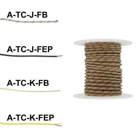 Thermocouple Wire for Type J/K, FEP/Fiberglass, Extends Leads, Quick Termination