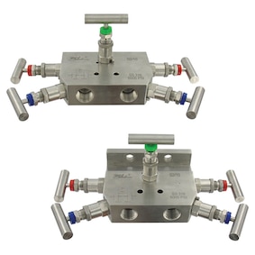 IVI 5-Way Manifold - 316L Stainless Steel, 6000 PSI Rating (Model IVI-5VM-PF-8)