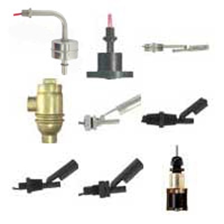 Vertical level switch, polysulfone float, Buna-N stem, temperature limit 180°F (82°C), pressure limit 50 psig (3 bar), electrical rating 20 VA: 0.08A @ 240 VAC, 22 AWG 72" (182 cm) wire leads, 1/8" male NPT mounting, weight 2 oz (58 g).