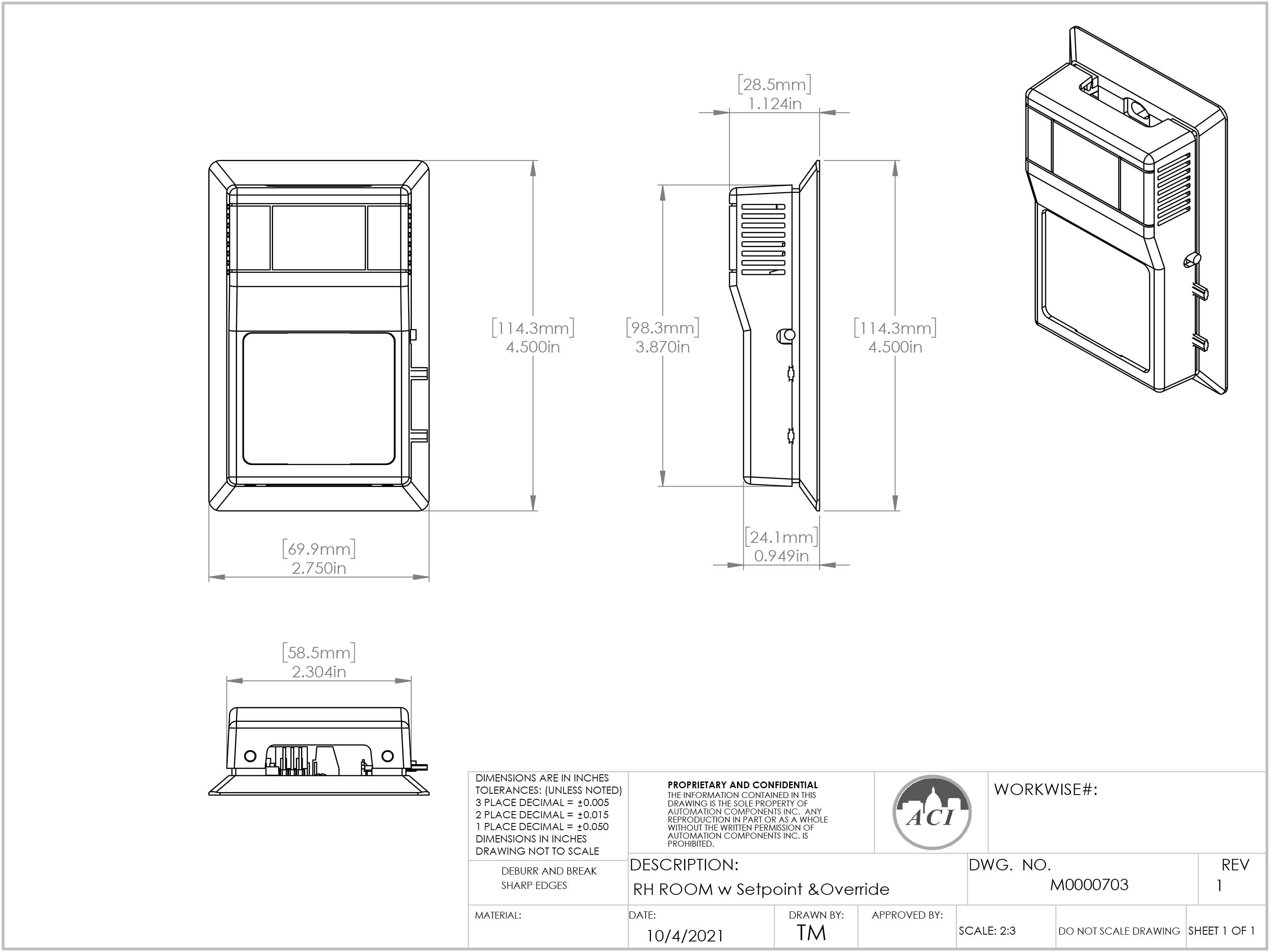 Relative Humidity Room with Thermistor Sensor