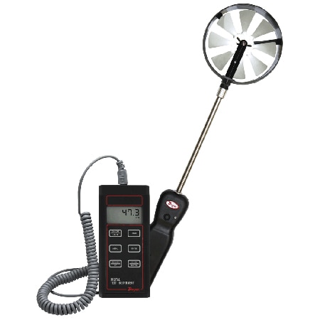 100 mm Vane Thermo-Anemometer for Air Velocity, Temp & Humidity - HVAC Use
