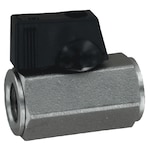 Mini SS Ball Valve, 316SS/PTFE, Compact, FxF/MxF, Bubble-Tight Shutoff