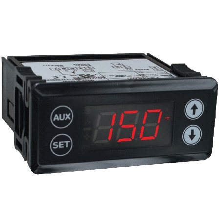 Digital thermostat 1 relay output, 1 PTC/NTC probe input, red display, 24 VAC/DC, capacitive touch keys, Modbus®.