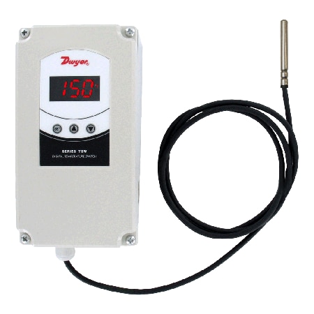 Weatherproof digital temperature switch, single stage, 90 to 255 VAC supply voltage, no temp sensor