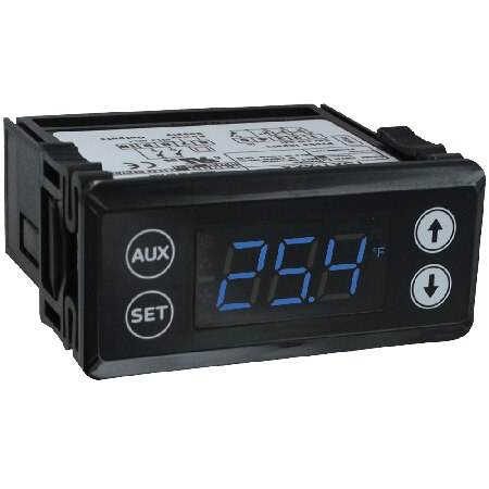 Digital thermostat 2 relay output, 3 PTC/NTC probe input, blue display, 115 VAC, capacitive touch keys, Modbus®.