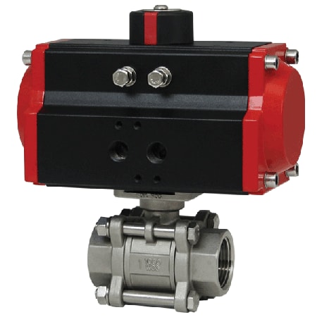 3-Pc Stainless Steel Ball Valve, Blowout Proof Stem, PTFE Seats, Actuators