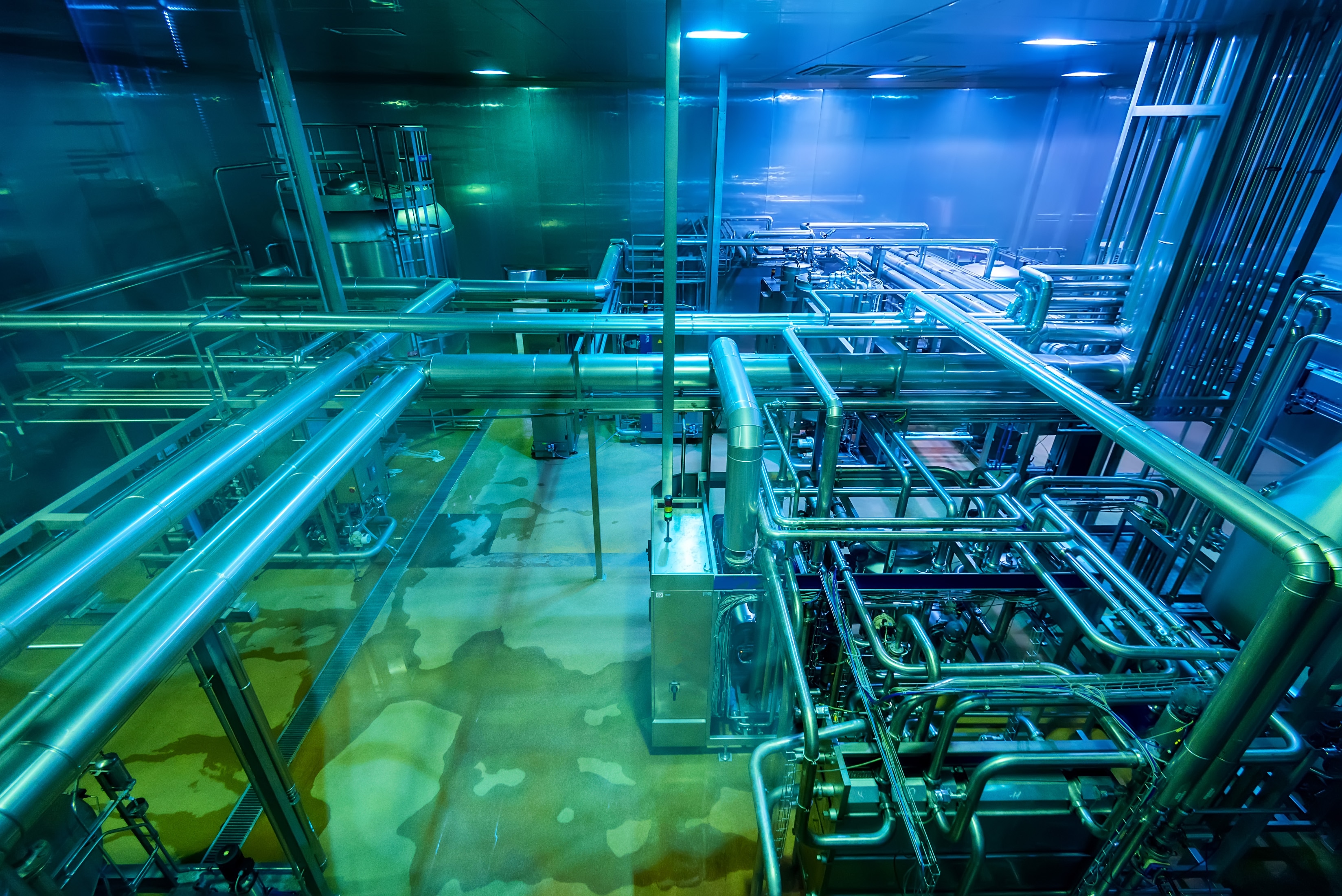 Pipes and infrastructure in an industrial facility